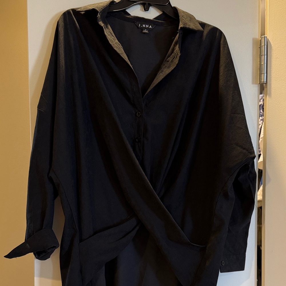 J. INNA Black Button Down Shirt for Women